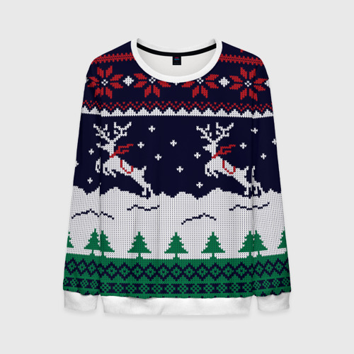 Мужской свитшот 3D Свитер с оленями deer sweater