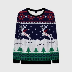 Мужской свитшот 3D Свитер с оленями deer sweater