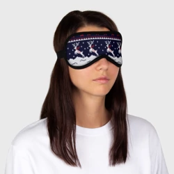 Маска для сна 3D Свитер с оленями deer sweater - фото 2