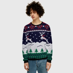 Мужской свитшот 3D Свитер с оленями deer sweater - фото 2