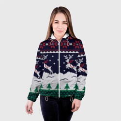 Женская куртка 3D Свитер с оленями deer sweater - фото 2