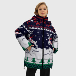 Женская зимняя куртка Oversize Свитер с оленями deer sweater - фото 2