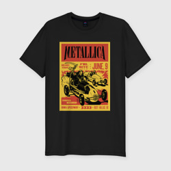 Мужская футболка хлопок Slim Metallica - Iowa speedway playbill