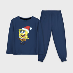 Детская пижама с лонгсливом хлопок Рождественский Спанч Боб