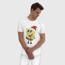 Мужская пижама хлопок Рождественский Спанч Боб - фото 2