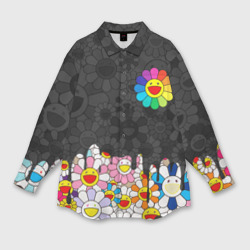 Женская рубашка oversize 3D Murakami Мураками потеки