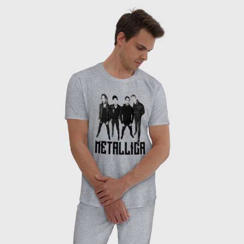 Мужская пижама хлопок с принтом Metallica - cool guys, фото на моделе #1