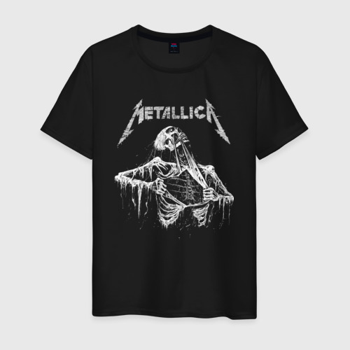 Мужская футболка хлопок с принтом Metallica - thrash metal!, вид спереди #2