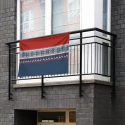 Флаг-баннер Новогодний вязаный узор с оленями - фото 2