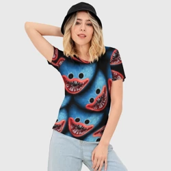 Женская футболка 3D Slim Poppy Playtime: лицо Хаги Ваги - фото 2