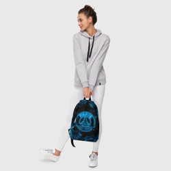 Рюкзак с принтом PSG neon style sport ПСГ неон для любого человека, вид спереди №6. Цвет основы: белый