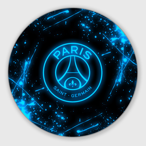 Круглый коврик для мышки PSG neon style sport ПСГ неон