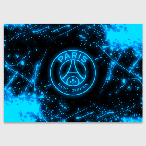 Поздравительная открытка PSG neon style sport ПСГ неон, цвет белый