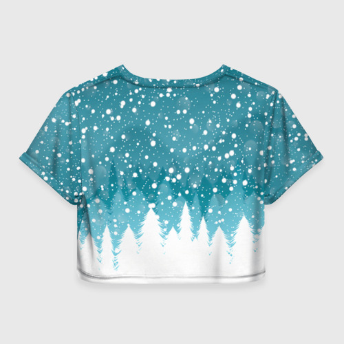 Женская футболка Crop-top 3D Новогодний Toca Boca, цвет 3D печать - фото 2