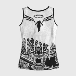 Женская майка 3D Walhalla team на спине белый дракон