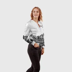 Женский бомбер 3D Walhalla team на спине белый дракон - фото 2