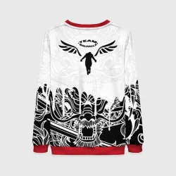 Женский свитшот 3D Walhalla team на спине белый дракон