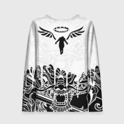 Женский лонгслив 3D Walhalla team на спине белый дракон