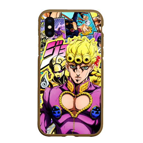 Чехол для iPhone XS Max матовый JoJo's Bizarre Adventure - Джорно Джованна, цвет коричневый