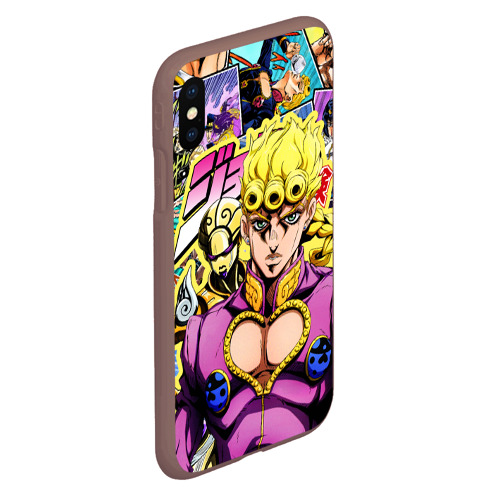 Чехол для iPhone XS Max матовый JoJo's Bizarre Adventure - Джорно Джованна, цвет коричневый - фото 3