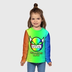 Детский лонгслив 3D Геометри Дэш радужный Geometry Dash - фото 2