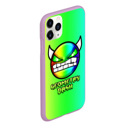 Чехол для iPhone 11 Pro Max матовый Геометри Дэш радужный Geometry Dash - фото 2