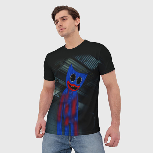 Мужская футболка 3D Poppy Playtime - Поппи плейтайм игра - Хагги Вагги - фото 3