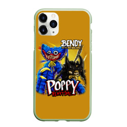 Чехол для iPhone 11 Pro матовый Poppy Playtime and bendy and the Ink machine