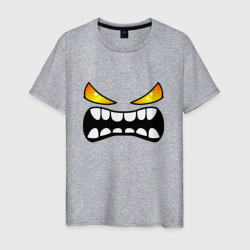 Мужская футболка хлопок Geometry Dash лицо демона