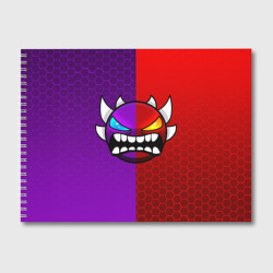 Альбом для рисования Geometry Dash violet red demon геометрия Даш