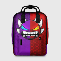 Женский рюкзак 3D Geometry Dash violet red demon геометрия Даш