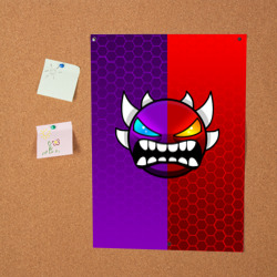 Постер Geometry Dash violet red demon геометрия Даш - фото 2