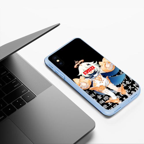 Чехол для iPhone XS Max матовый с принтом GENSHIN IMPACT SENPAI / ИЕРОИГЛИФЫ, фото #5