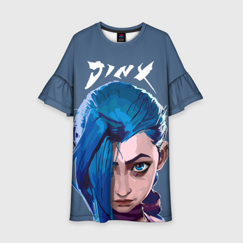 Детское платье 3D Jinx Arcane, цвет 3D печать