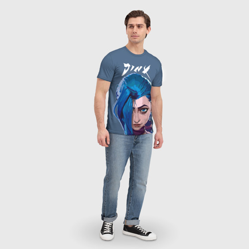 Мужская футболка 3D с принтом Jinx (Arcane), вид сбоку #3