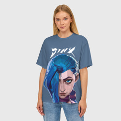 Женская футболка oversize 3D Jinx Arcane - фото 2