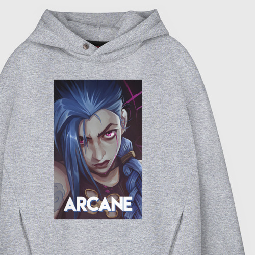 Мужское худи Oversize хлопок Arcane Jinx, цвет меланж - фото 4