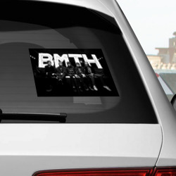 Наклейка с принтом BMTH Live для любого человека, вид спереди №2. Цвет основы: белый