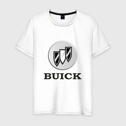 Мужская футболка хлопок Gray gradient Logo | Buick, цвет белый