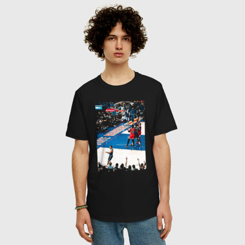 Мужская футболка хлопок Oversize Стеф Карри, легендарное фото, цвет черный - фото 3
