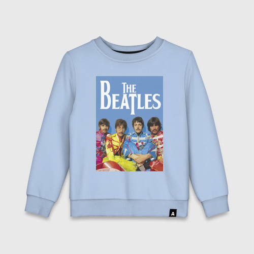 Детский свитшот хлопок The Beatles - world legend!, цвет мягкое небо