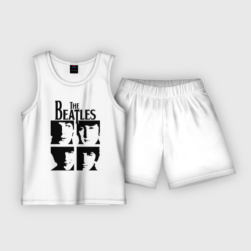 Детская пижама с шортами хлопок The Beatles - legendary group!, цвет белый