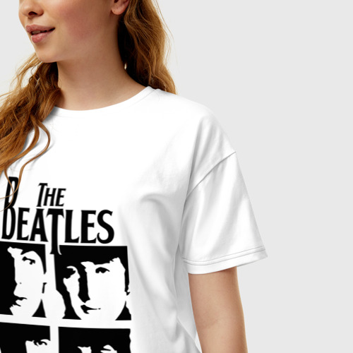 Женская футболка хлопок Oversize The Beatles - legendary group!, цвет белый - фото 3