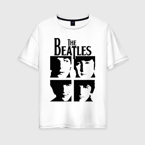 Женская футболка хлопок Oversize The Beatles - legendary group!, цвет белый