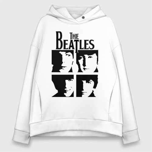 Женское худи Oversize хлопок The Beatles - legendary group!, цвет белый