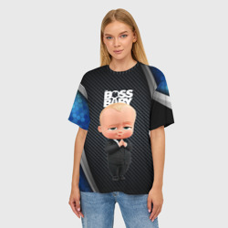 Женская футболка oversize 3D Boss black blue - фото 2