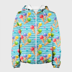 Женская куртка 3D Разноцветное мороженое паттерн