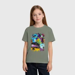 Детская футболка хлопок Geometry Dash logo pixel - фото 2