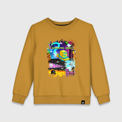 Детский свитшот хлопок Geometry Dash logo pixel