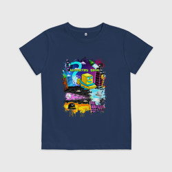 Детская футболка хлопок Geometry Dash logo pixel